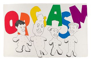 Jim Dine Orgasm. 1970. Farblithographie auf Bütten. 45 x 70 cm (45 x 70 cm). Signiert mit Bleistift v. Jim Dine und Ron Padgett sowie nummeriert. Mit 