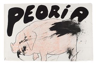 Jim Dine Peoria. 1970. Farblithographie auf Bütten. 45 x 70 cm (45 x 70 cm). Signiert mit Bleistift v. Jim Dine und Ron Padgett sowie nummeriert. Mit 