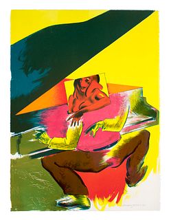 Allen Jones No Strings, Two Can Play, Low Key. 1995. Drei Farblithographien auf kräftigem BFK Rives Velin (mit dem Wasserzeichen). 76,5 x 56,5 cm (76,