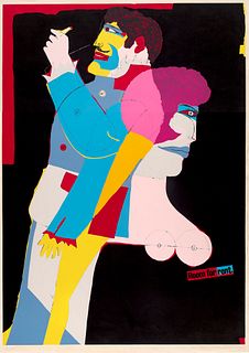 Richard Lindner Room for rent. 1969. Farbserigraphie auf chamoisfarbenem Vélin. 99 x 70,5 cm (103,2 x 73,3 cm). Signiert und nummeriert. - Die Kanten 