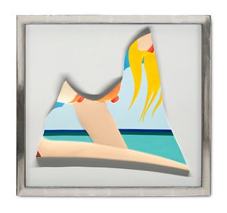 Tom Wesselmann Seascape. 1984. Multiple. Farbserigraphie auf Porzellanrelief, ganzflächig auf farbig gefasstem Holz kaschiert. Ca. 39,5 x 45 x 2 cm. S