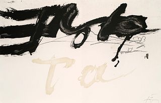 Antoni Tàpies 1 Prägeillustration auf der Chemise, 1 Lithographie auf dem Umschlag und 5 Carborundum-Aquatinta Radierungen in: Équation. Je auf chamoi