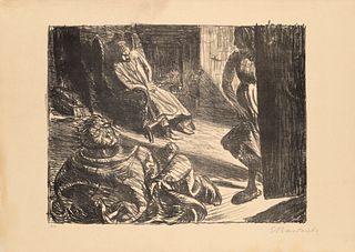 Ernst Barlach Konvolut aus 3 Graphiken. Jeweils aus "Der arme Vetter". 1919. Je Lithographie auf gelblichen Kupferdruckkarton. Blattmaße je 34 x 48 cm