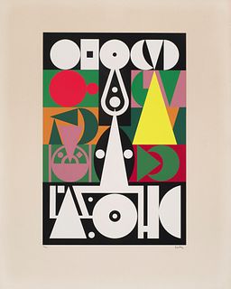 Auguste F. J Herbin Napoléon. Um 1965. Farbserigraphie auf Arches (mit dem Wasserzeichen). 54 x 36 cm (75 x 60 cm). Mit Stempelsignatur und Nummerieru