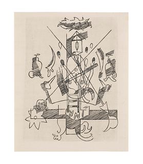 Albert Gleizes 20 Arbeiten aus: Pensées sur L`homme et dieu. 1950. Je Radierung auf chamoisfarbenem Montval a la main (mit dem Wasserzeichen). Blattma