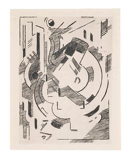 Albert Gleizes 4 Arbeiten aus: Pensées sur L`homme et dieu. 1950. Je Radierung auf chamoisfarbenem Montval a la main (mit dem Wasserzeichen). Blattmaß