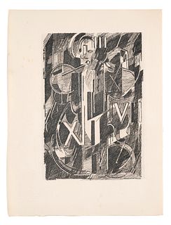 Albert Gleizes 5 Arbeiten aus: Pensées sur L`homme et dieu. 1950. Je Radierung auf chamoisfarbenem Montval a la main (mit dem Wasserzeichen). Blattmaß