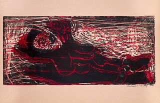 Bernd Kastenholz Sammlung aus 12 Graphiken. Je 1969. Je Farblinolschnitt auf glattem Velin. Blattmaße 62,6 x 44 cm . Recto mit Bleistift signiert, dat