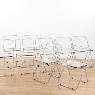 Set (8) Castelli Pila Lucite folding chairs