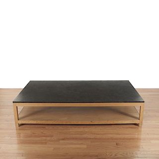 Holly Hunt style marble/slate top coffee table