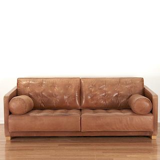 Nice Italian Flexform distressed leather sofa