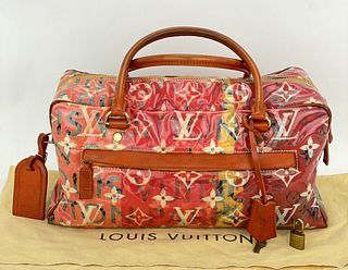 LOUIS VUITTON Travel Richard Prince Pink Denim Weekender PM Bag Luggage A770