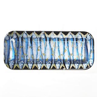 Unusual lacquer fish tray by Fornasetti Milano