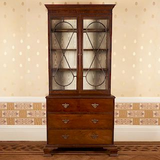 Chippendale mahogany secretary bookcase