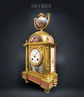 19th C. Sevres Hand Painted Clock