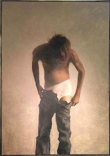 Barry Clinton American Realist Male Nude LARGE life-size painting