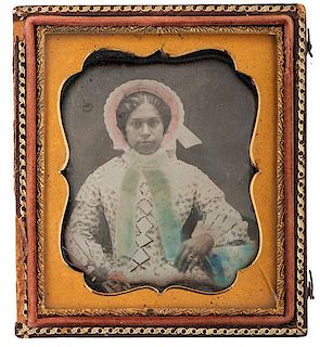 Sixth Plate Daguerreotype of an African American Woman, by Moissenet of New Orleans 