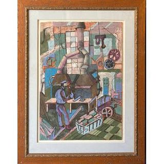  F.L. (signed) - Russian Soviet Expressionist Painting