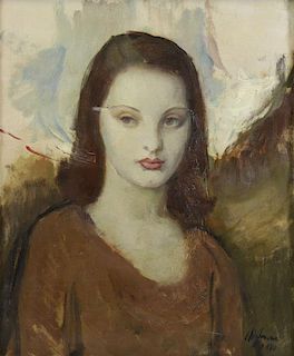 HOFFMAN. Oil on Canvas. Portrait of a Girl, 1930.