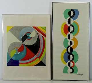 DELAUNAY. Lot of 2 Signed Lithographs.