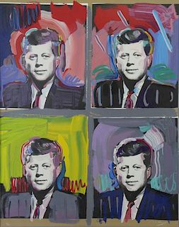 MAX, Peter. Color Serigraph "Four Kennedys".
