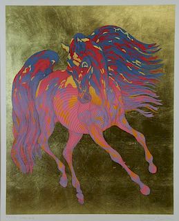 AZOULAY, Guillaume. Serigraph with Gold Leaf