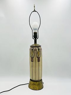 Vintage Porcelain Lamp Made in France, Signed Poinier B&C France