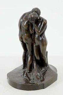 BRENNER, Victor D. "Adam & Eve" Bronze Sculpture.