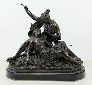 MARIE, Desire Pierre Louis. Bronze "Indian Lovers"