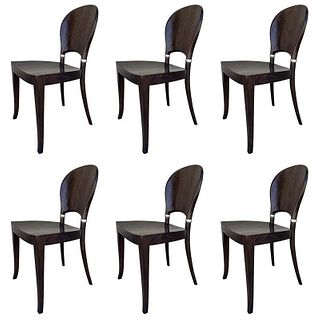 Set of 6 Dining Chairs Made in Italy By Potocco Italy