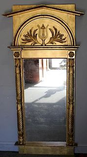 Antique Classical Gilt Wood Carved Pier Mirror