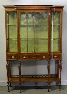 Edwardian Inlaid Mahogany Cabinet with Curved