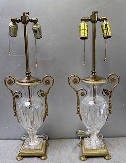 Pair of Fine Quality Cut Glass Gilt Metal Mounted