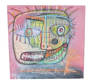 Basquiat Style, Figural Abstract Painting