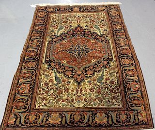 Antique and Finely Woven Sarouk Style Throw