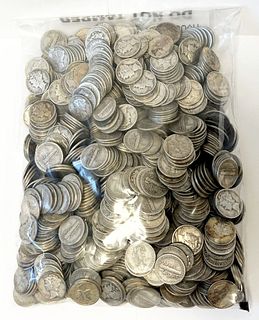 $100 Face Sealed Evidence Bag Mercury 90% Silver Dimes