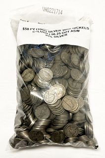 $50 Face Silver World War 2 Nickels (1,000-Coins)