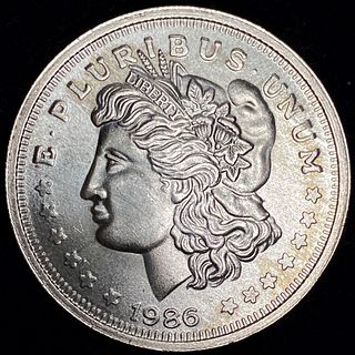 1986 Morgan Dollar Design 1 ozt .999 Silver