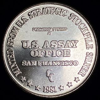 1981 U.S. Assay Office 1 ozt .999 Silver Trade Unit