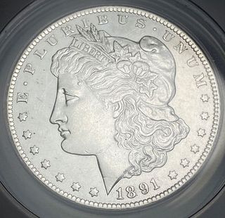 Last Min! 1891-CC Morgan Silver Dollar ANACS MS60 Det.