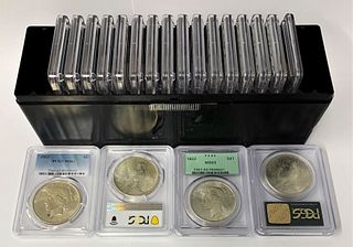 (20) Mixed Date Peace Silver Dollars PCGS MS63