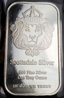 Scottsdale Silver 1 ozt .999 Silver Bar