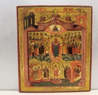 A Fine Quality Larger Russian All Saints (?) Icon