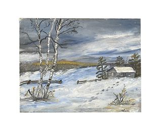 Snowscape Illustration Painting - Mystery Artist