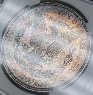 Toned 1921 Morgan Silver Dollar MS63+ PL