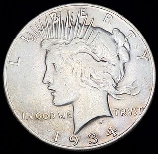 1934-S Peace Silver Dollar XF45