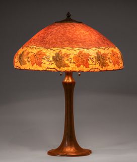 Handel #6428 1/2Maple Leaf Reverse-Painted Lamp c1910