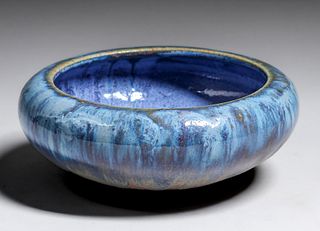 Fulper Pottery Blue Drip Bowl c1910s
