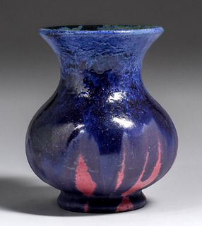 Fulper Pottery Cobalt Blue Drip Vase c1910s