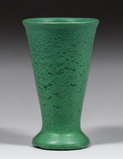 Weller Pottery Matte Green Flared Vase c1910s